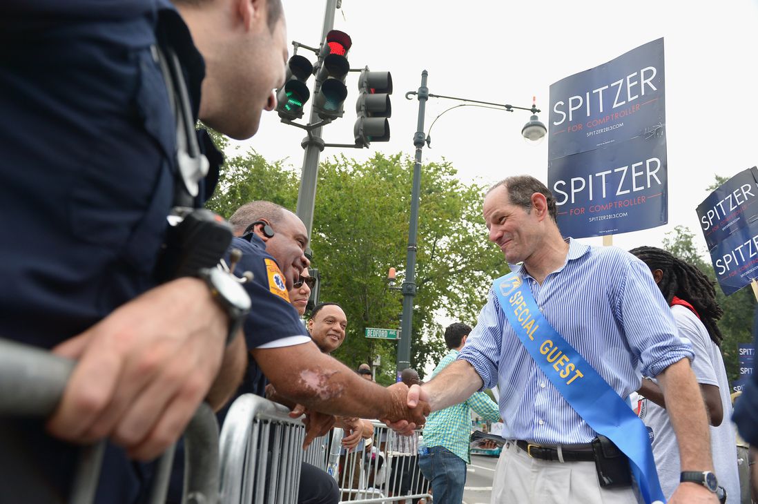 Spitzer campaigning at the West Indian American Caribbean Day Parade.<br/>